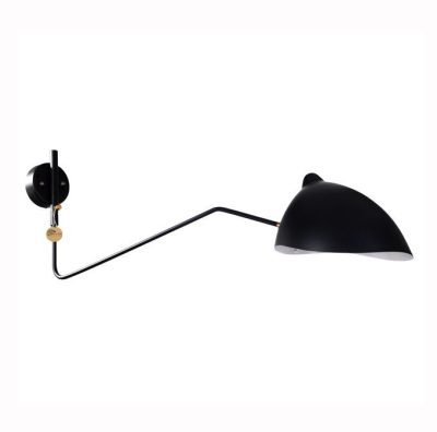 Serge Mouille One Arm Black Wall Sconce
