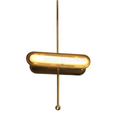 Brass Linear Mimosa Pendant 2 Light