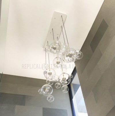 7 Light Clear Glass Ball Big Chandelier