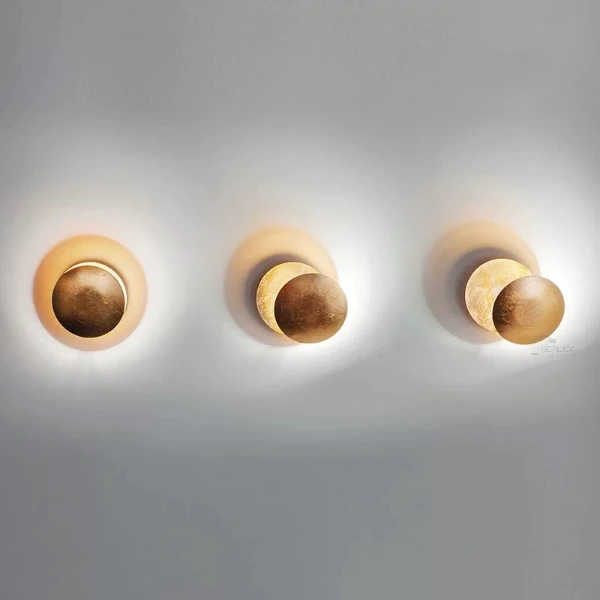 Sea Shell Rose Gold Two Disc Wall Sconce - Image 9