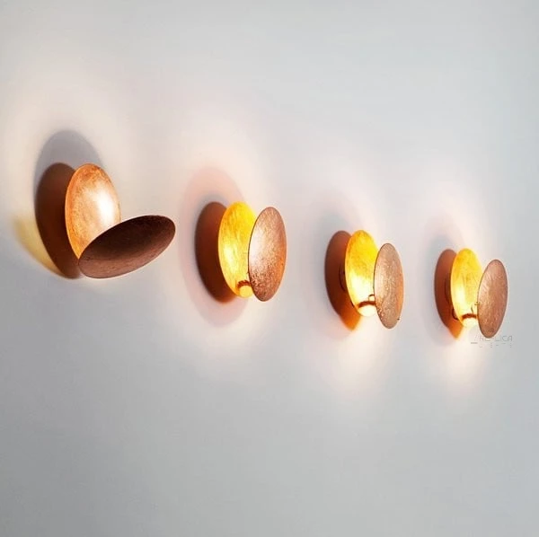 Sea Shell Rose Gold Two Disc Wall Sconce - Image 7
