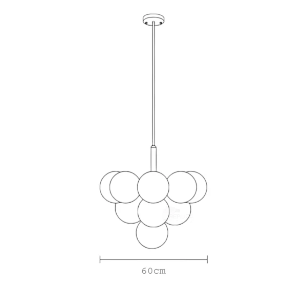Opal White Vine 13 Light Chandelier Dia