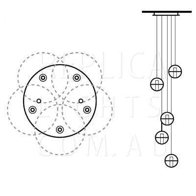 Replica Bocci 14.5 Five Light Pendant Chandelier by Omer Arbel - Image 2
