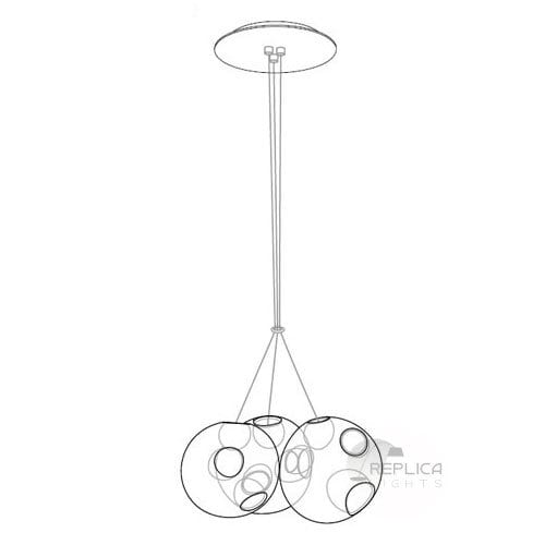 Replica Bocci 28.3 Glass Ball Pendant Chandelier - Image 2