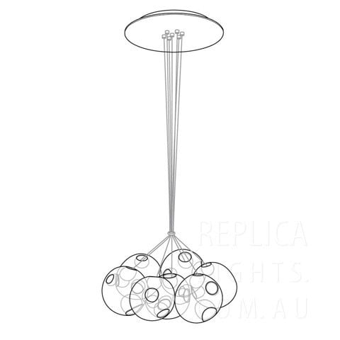 Bocci 28.7 Seven Clear Glass Pendant Chandelier