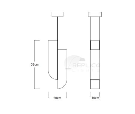 Replica Cora 2 Black Alumimium Pendant Light - Image 2