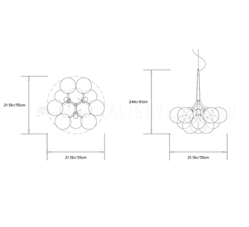 The Black Chrome Branch Bubble Chandelier Pendant Light - Image 2