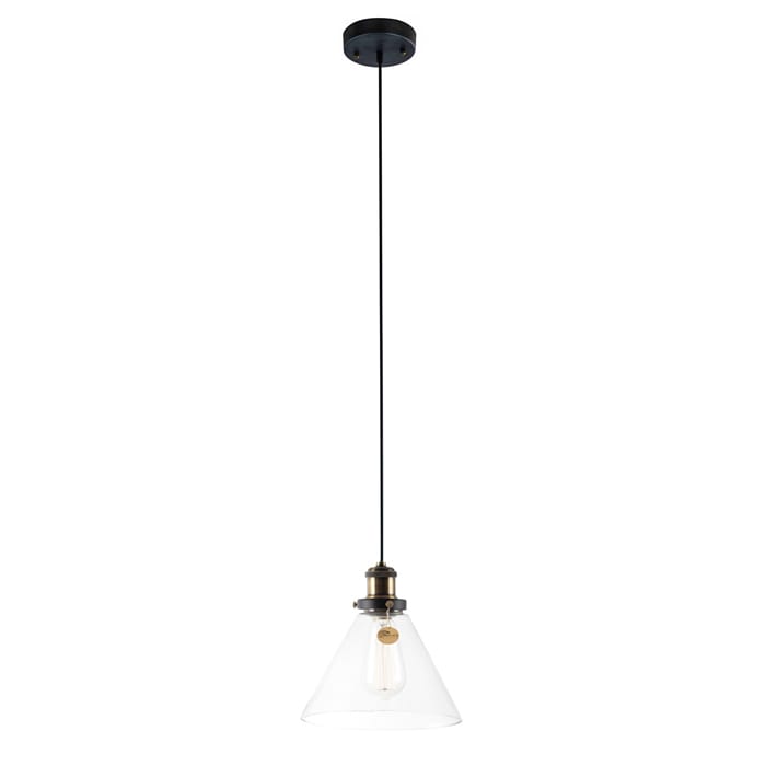 Industrial Funnel Clear Glass Pendant Light Replica Lights - Ceiling Pendant Light Fitting Wickes