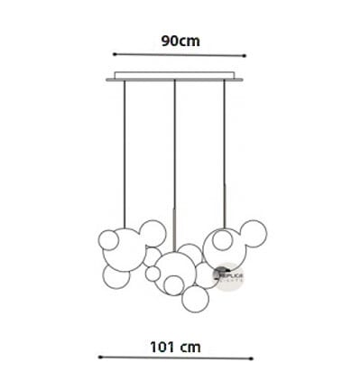 Replica Bolle Chandelier 3 Light 14 Glass Pendant Light - Image 2