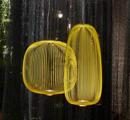 Spokes Yellow Pendant Light by Foscarini