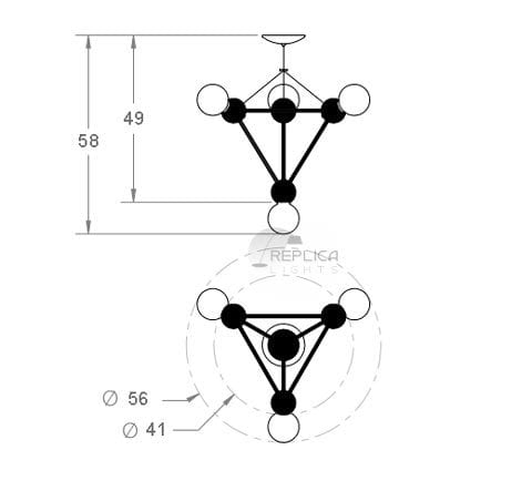 Replica Rosie Li Lina 4 Light Suspension Pendant - Image 2
