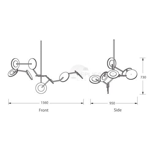 Replica Disco Chandelier 9.1 Black LED Pendant Light by James Dieter - Image 3