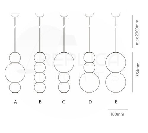 Replica Pearls A Opal White Glass Pendant Light - Image 2