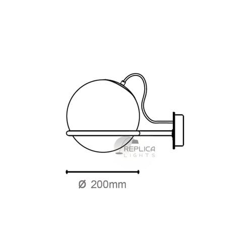 Replica Glass Ball Wall Light Flos 2042 Vintage by Gino Sarfatti - Image 3