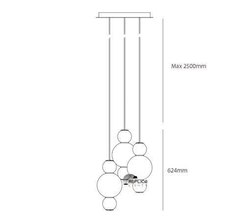 Replica Pearls Multi Light 3 A Pendant Chandelier - Image 2