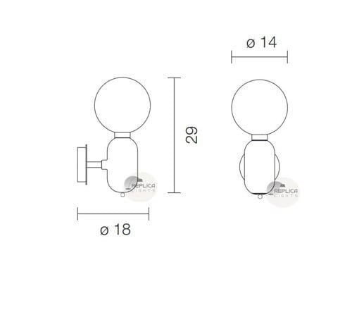 Parachilna Aballs Wall Sconce Sizes